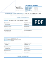 Transport Dispatch Sheet