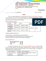 2nd Sem Renewal Admisison Notice