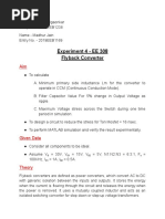 Experiment 4 - EE 308 Flyback Converter