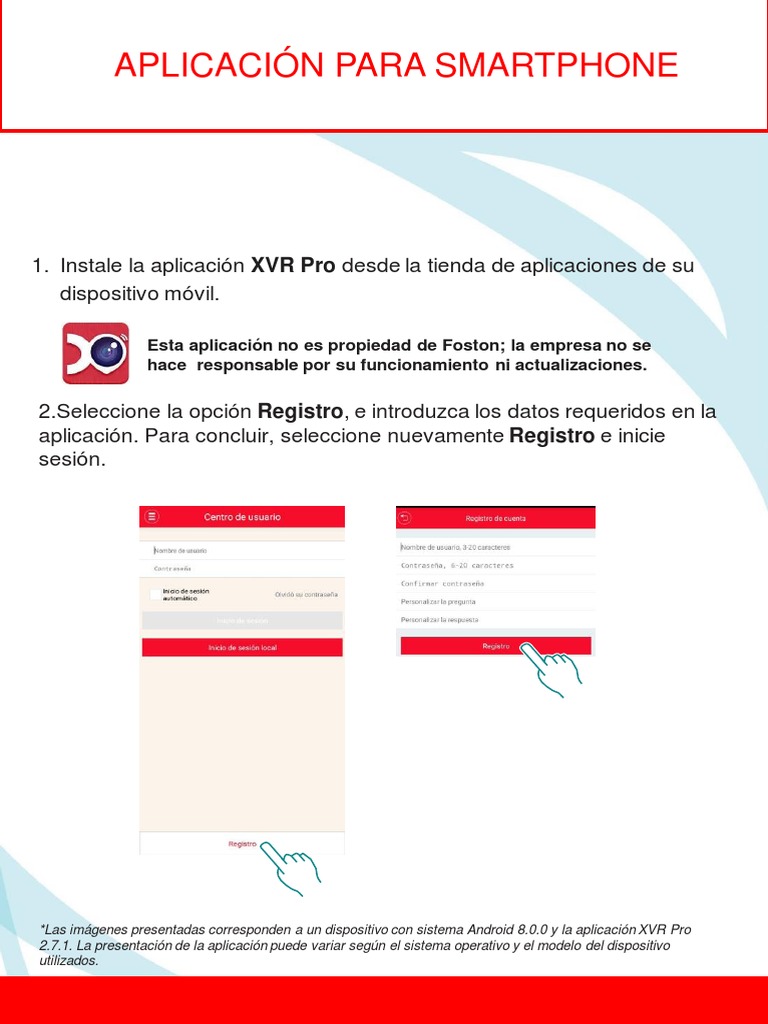Guía de uso de la app XVR Pro | PDF | Informática | Tecnología