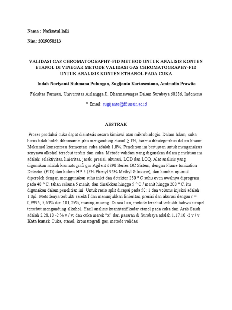 Review Jurnal GC DETEKTOR FID | PDF