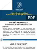 I Asesoría Metodológica Elaboración de Informe Final.