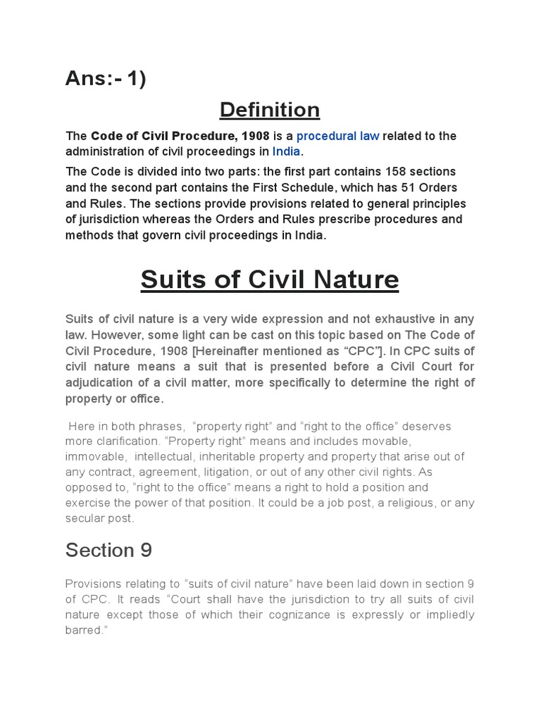 Suits of Civil Nature: Section 9 | PDF | Lawsuit | Res Judicata