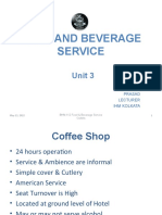 Food and Beverage Service: Unit 3
