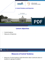 Lecture 4: Central Tendency and Dispersion: Dr. A. Ramesh