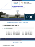 Data Analytics With Python: Lecture 3: Python - Fundamentals - II