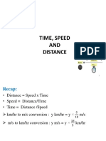 SPEED, TIME AND DISTANCE FORMULAS