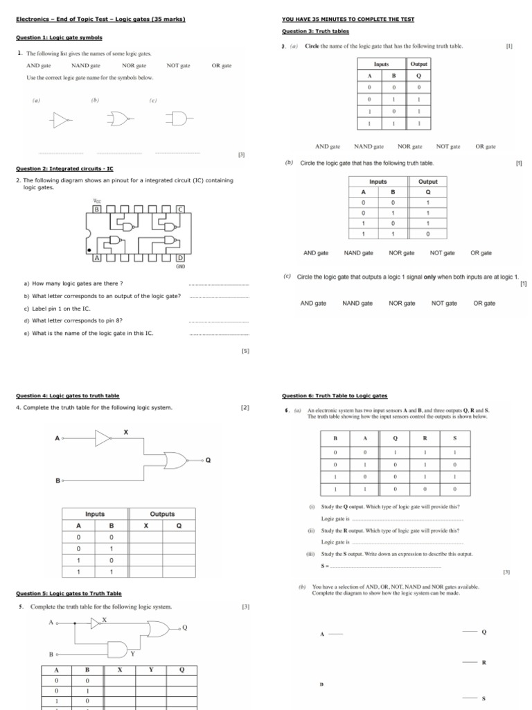 year 10 electronics ett logic gates pdf