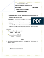 Semana de Repaso - Tema #4 - Elementos de La Oración - Miércoles 10 de Marzo