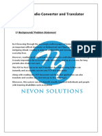PDF To Audio Converter and Translator: 1) Background/ Problem Statement