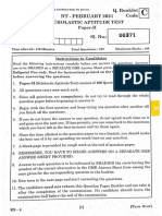 NTSE Feb 2021 - Paper-II (SAT) - Booklet Code - C (English Medium)