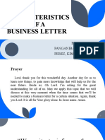 Characteristics OFA Business Letter: BY: Panganiban, Fatima Perez, Kim Phillip