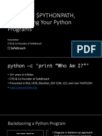 I'M in Your $pythonpath, Backdooring Your Python Programs: Itzik Kotler Cto & Co-Founder of Safebreach