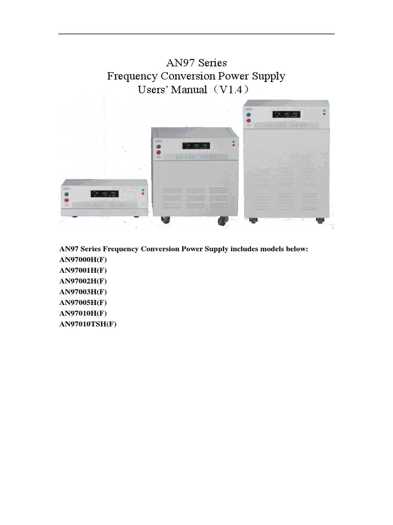 AN97 Series Power Supply Manual | PDF | Power Supply | Mains Electricity