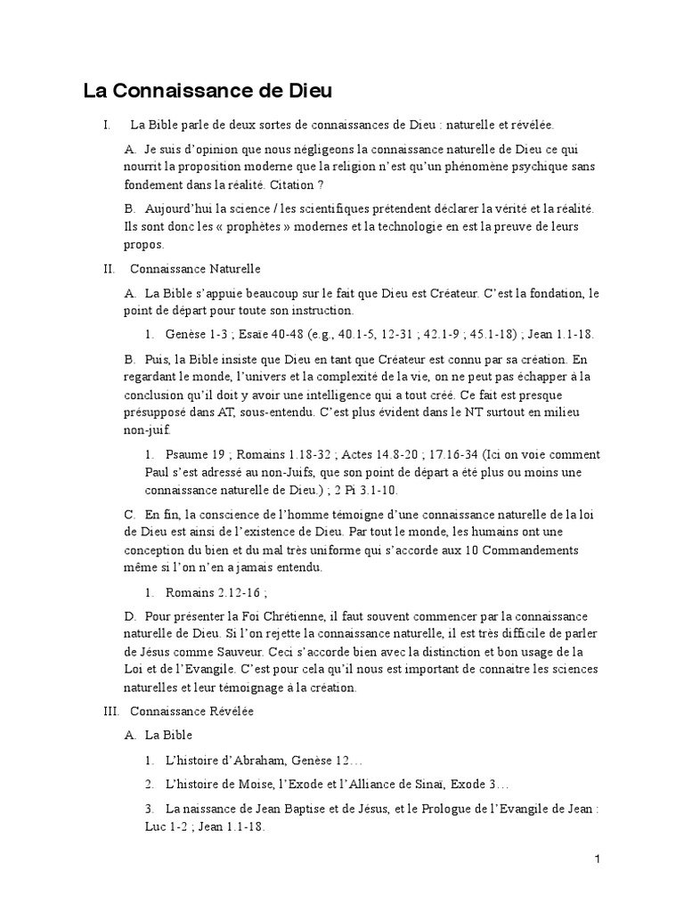 La Connaissance de Dieu selon la Bible | PDF | Dieu | Jésus