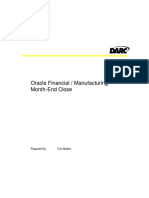 Oracle Financial / Manufacturing Month-End Close: Prepared By: Tina Mattes