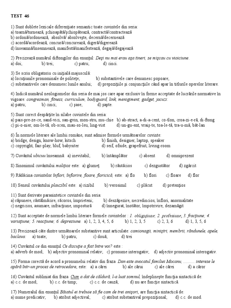 Nota - Test 46 | PDF