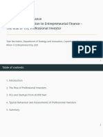 Introduction To Entrepreneurial Finance - The Rise of THE Professional Investor