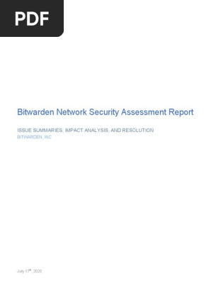 Bitwarden Network Security Assessment Report - 2020
