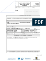 Formato Acta de Entrega de Puesto de Trabajo