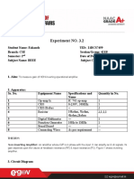 Experiment NO. 3.2: To Measure Gain of NON-inverting Operational Amplifier