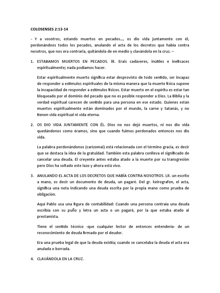 estudio bíblico colosenses 2 14 15