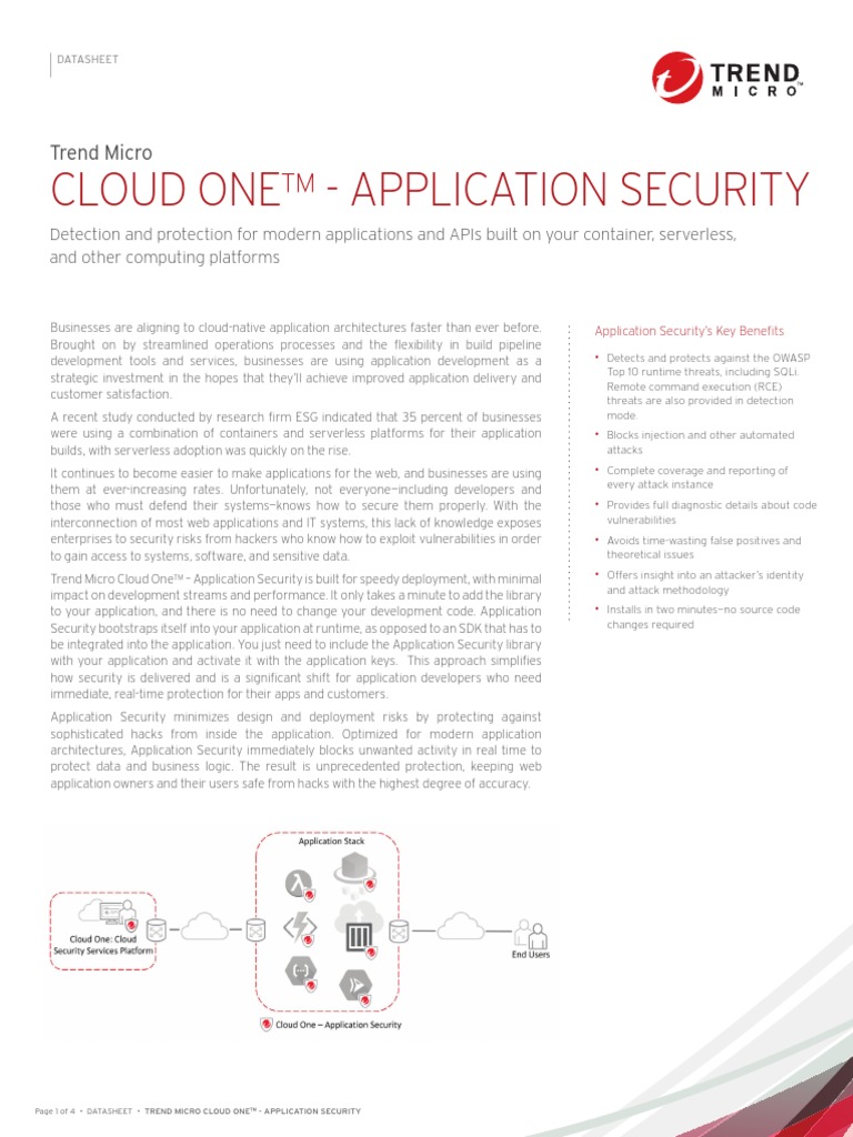 Cloud One™ - Application Security: Trend Micro | PDF | Malware ...