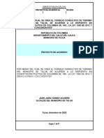 Proyecto - de - Acuerdo Por Medio Del Cual Se Crea El Consejo Consultivo de Turismo