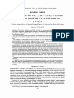 Review Paper Measurement of Pollutant Toxicity To Fish I. Bioassay Methods For Acute Toxicity