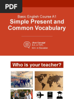 Slides Curso de Ingles Basico A1 Presente Simple y Vocabulario Comun PPTX