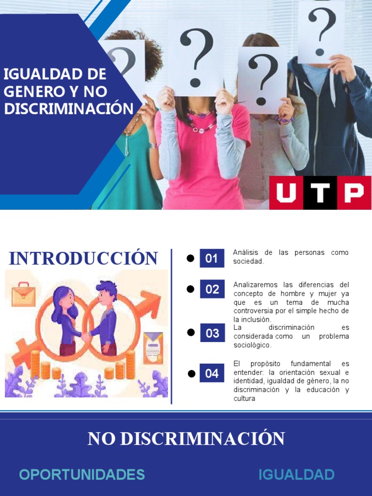 Igualdad de Género y No Discriminación | PDF | Estudios de género ...