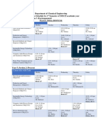 Department of Chemical Engineering Tentative Class Schedule For 1 Semester of 2021/22 Academic Year Year 5 Section 3 (Environmental)