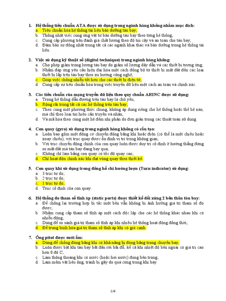 Avionics End Term Review Questions PDF