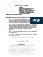 Projeto de lei Nº 2155/2009 - Autoriza convênio para recomposição florestal nas áreas de preservação ambiental