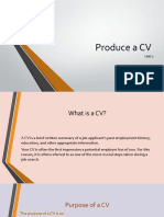 Produce A CV
