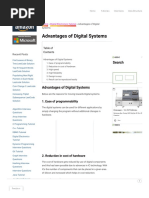 Advantages of Digital Systems