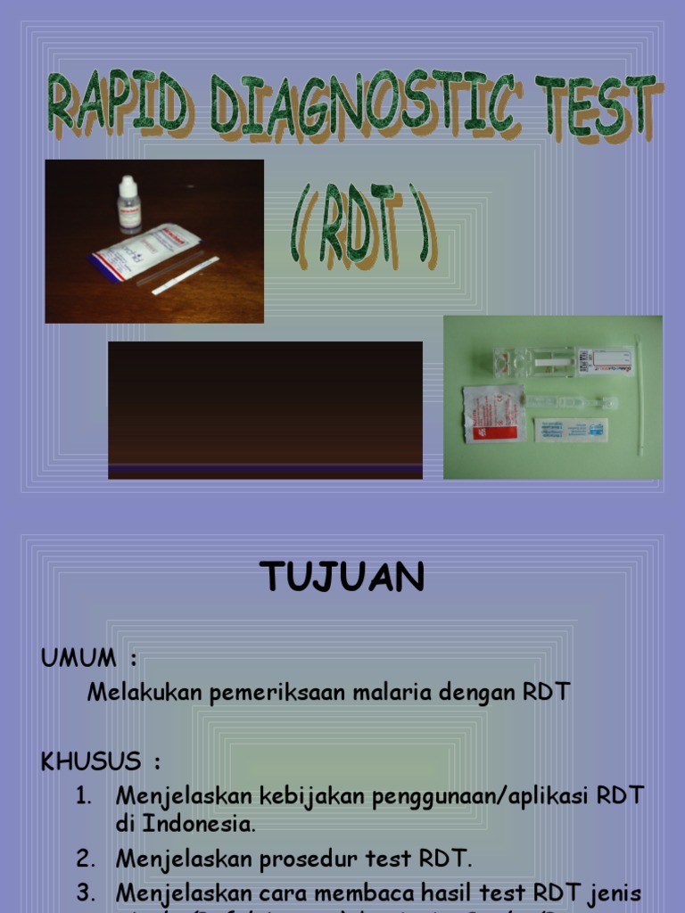 Panduan Penggunaan RDT untuk Malaria | PDF