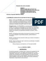 Projeto de Lei Nº 2194/2009 - Dispõe sobre a implantação de espaços de lazer e esportivos nos piscinões