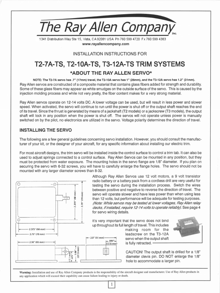 Ray Allen Trim Servo Wiring Instructions PDF