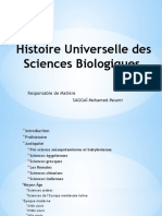 Programme Histoire Universelle Des Sciences Biologiques Présentation