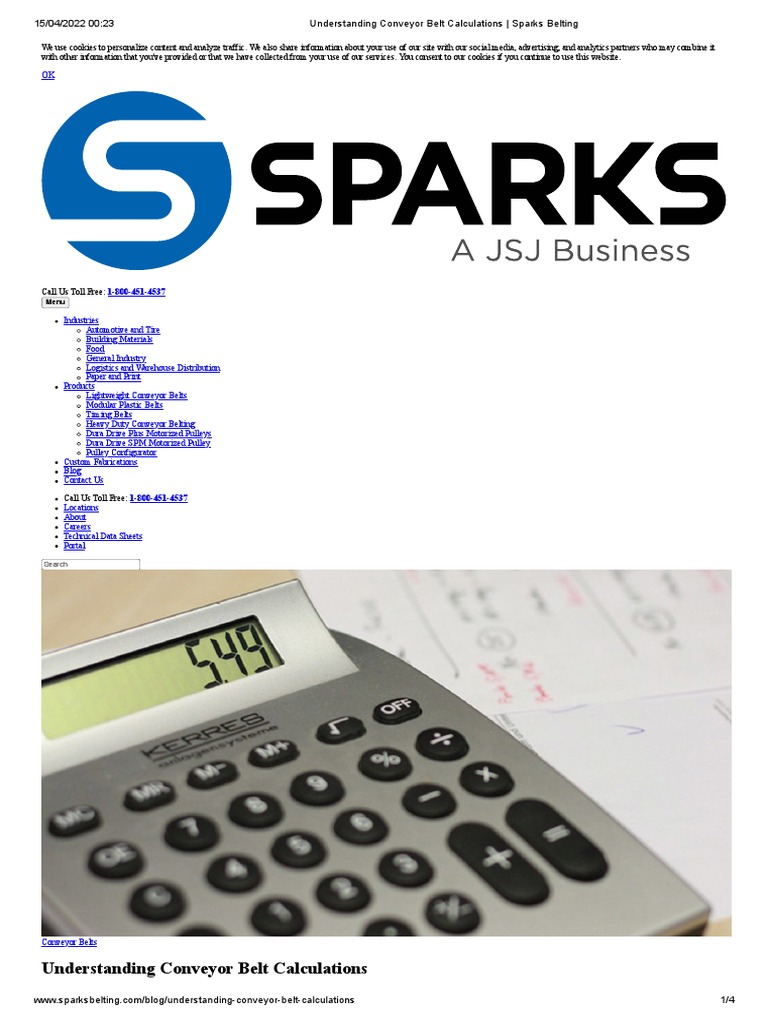 Understanding Conveyor Belt Calculations Sparks Belting PDF Belt