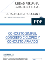 Construcción 1. Clase 12 - Concreto Ciclopeo, Concreto Simple y Concreto Armado