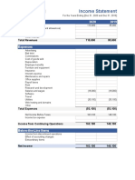 Income Statement: (Company Name)