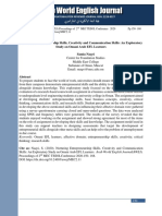 Nurturing Entrepreneurship Skills, Creativity and Communication Skills: An Exploratory Study On Omani Arab EFL Learners Samia Naqvi