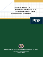 Guidance Note On Division II - Ind As Schedule III To The Companies Act, 2013 (Revised January, 2022 Edition)