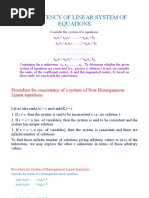 Consistency of Linear System of Equations