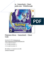 Pokemon Moon - Gameshark - Cheat Code - Notetoguide - Com - Walkth