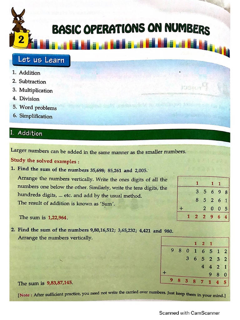 Basic Operations On Number | PDF
