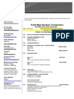 South Main Speakers Meeting Roles
