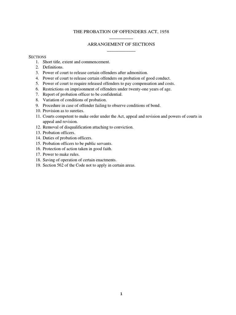 Probation Of Offenders Act 1958 Pdf Bail Probation